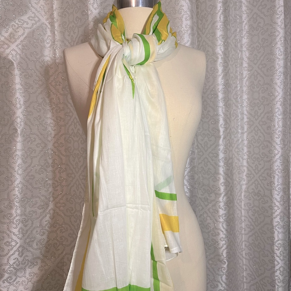 Balenciaga yellow & green cotton scarf